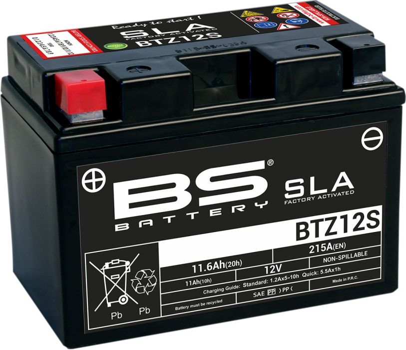 Motorcykelbatteri BS BTZ12S SLA (vedligeholdelsesfrit)
