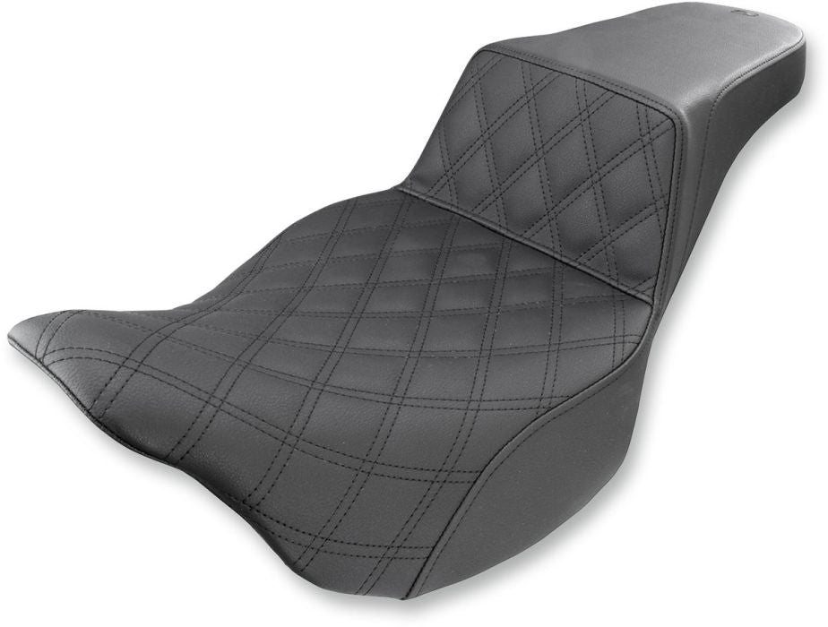 2-UP SEAT STEP UP LS FRONT|REAR VINYL|SADDLEGEL™ PLAIN BLACK