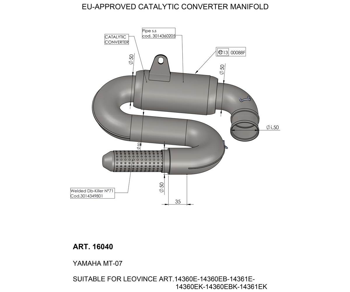 CAT CONV MANIFOLD YAM - Pitboxen Performance