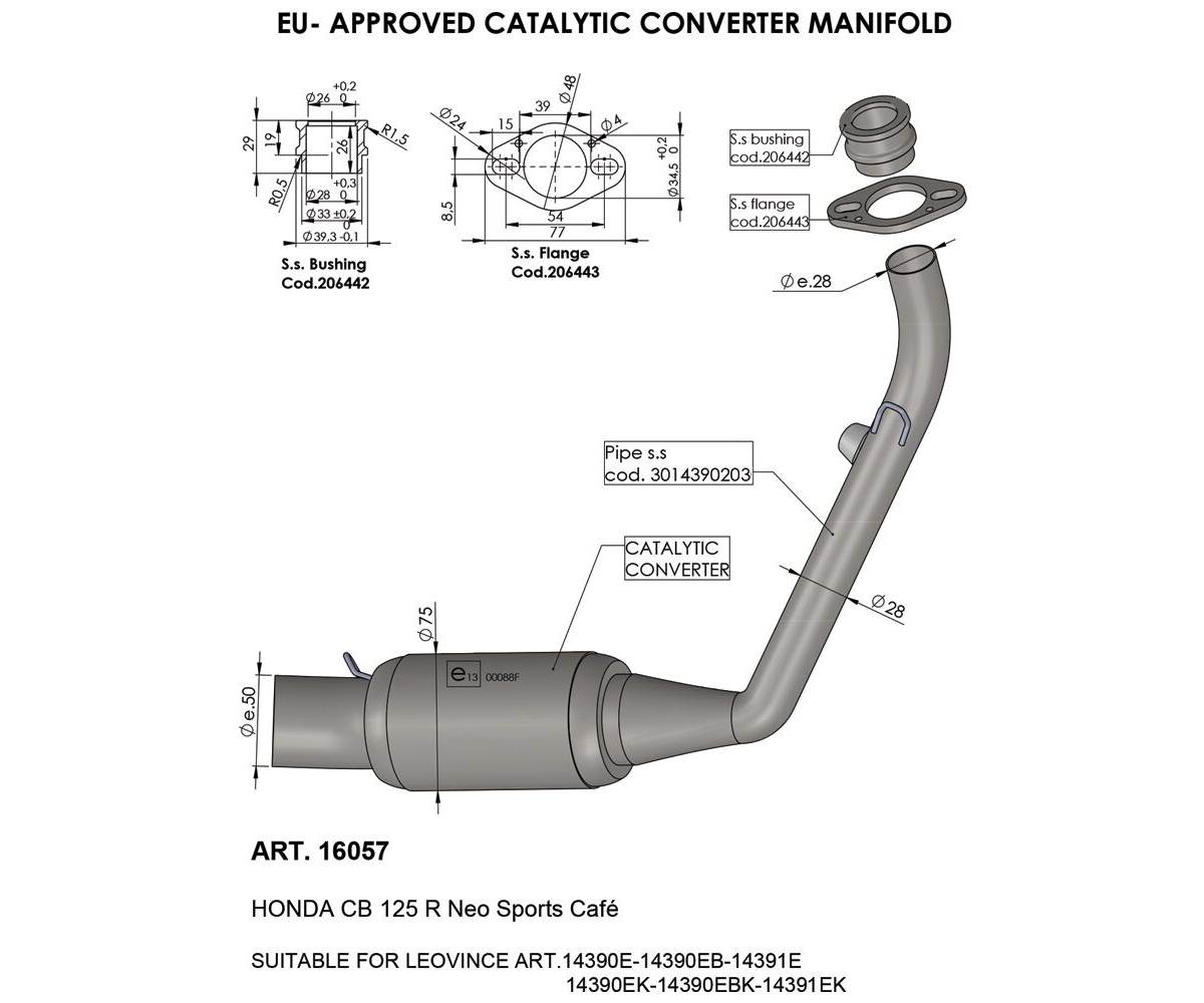 CAT CONV MANIFOLD HONDA - Pitboxen Performance