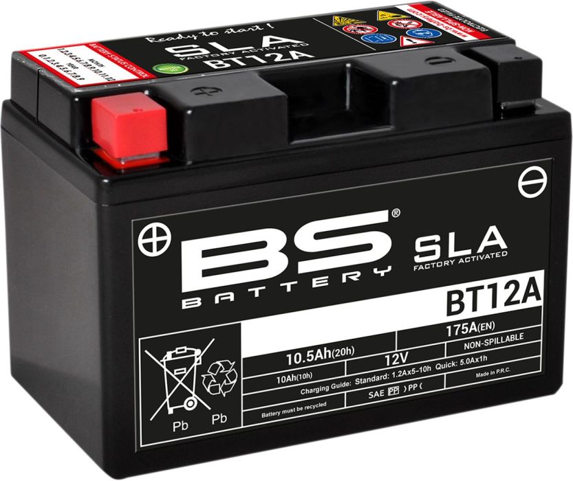 Motorcykelbatteri BS BT12A SLA (vedligeholdelsesfrit)