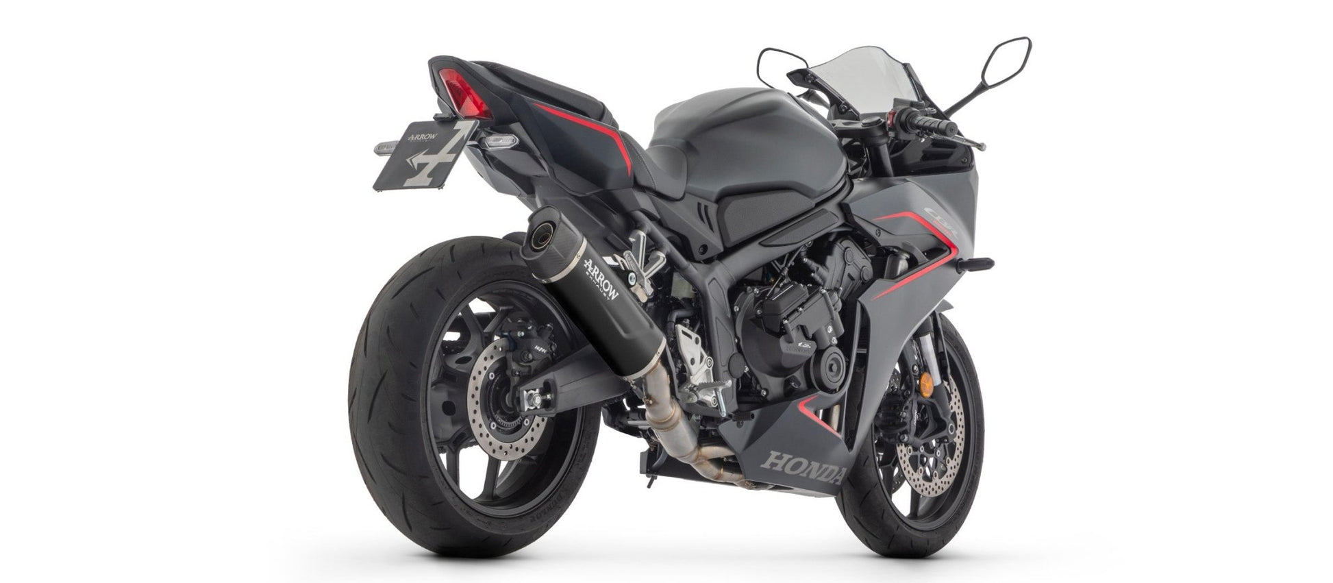 71999AKN Arrow godkendt full system med Indy Race EVO alu. "Dark" udstødning til Honda CB 650 R 2024 - 2025 - Pitboxen.dk