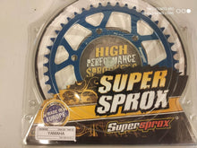 Alu bagkædehjul, blå 525 - 45T - Supersprox til Yamaha og Suzuki