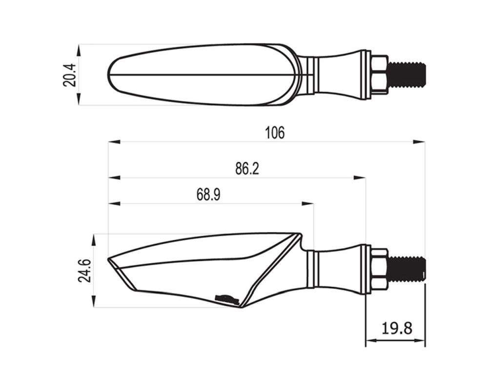 Koso infinity - MC Blinklys med baglys