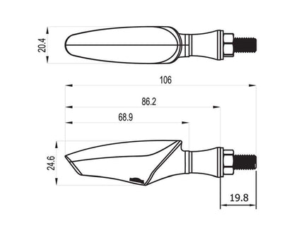Koso infinity - MC Blinklys med baglys