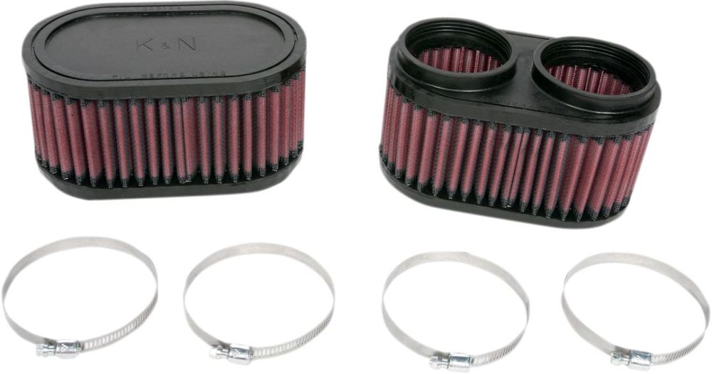 K&N Universal DUAL FLANGE Filter SET (2) OVAL Lige - Pitboxen Performance