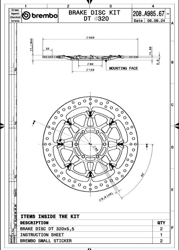 Bmw S 1000 RR 20 - 23 m.fl. bremseskiver (sæt) - Brembo - Pitboxen.dk