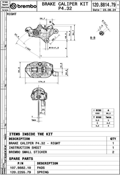 Bremsekaliber for Harley Davidson - sort, højre – Brembo 484 - Pitboxen.dk