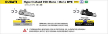Ducati Hypermotard 698 Mono 2024-2025 Arrow udstødning. Slip-on udstødninger, komplette udstødninger, manifold/forrør. Find det hos Pitboxen.dk