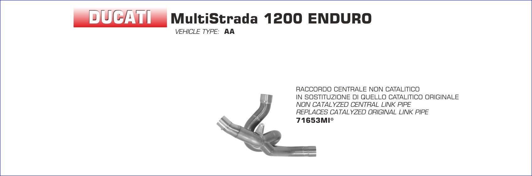 Ducati Multistrada 1200 Enduro 2016-2018 Arrow udstødning. Slip-on udstødninger, komplette udstødninger, manifold/forrør. Find det hos Pitboxen.dk