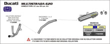 Ducati Multistrada 620 2004-2006 Arrow udstødning. Slip-on udstødninger, komplette udstødninger, manifold/forrør. Find det hos Pitboxen.dk