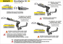 Ducati StreetFighter V2 2022-2024 Arrow udstødning. Slip-on udstødninger, komplette udstødninger, manifold/forrør. Find det hos Pitboxen.dk
