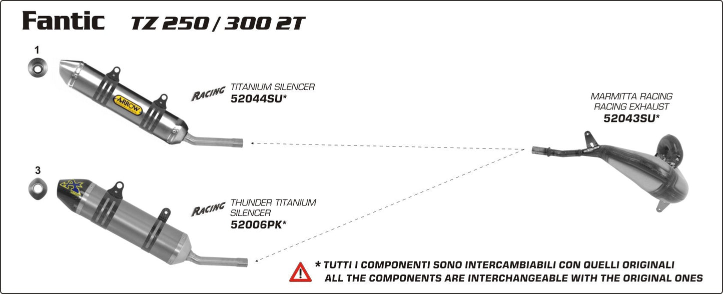 Fantic Motor TZ 300ES 2010-2011 Arrow udstødning. Slip-on udstødninger, komplette udstødninger, manifold/forrør. Find det hos Pitboxen.dk
