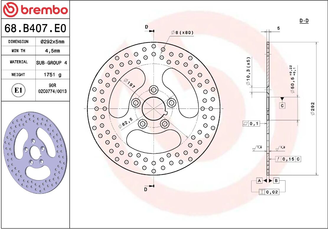 Harley Davidson Sportster 86 - 99 m.fl. bremseskive bag, ORO fast - Brembo - Pitboxen.dk