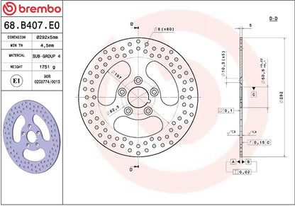 Harley Davidson Sportster 86 - 99 m.fl. bremseskive bag, ORO fast - Brembo - Pitboxen.dk