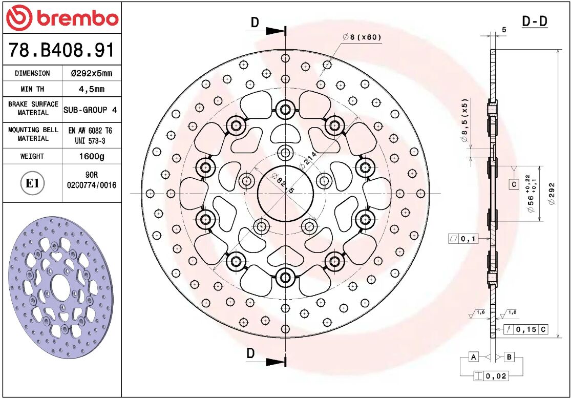 Harley Davidson Sportster Custom 04 - 13 m.fl. bremseskive for, ORO flydende - Brembo - Pitboxen.dk