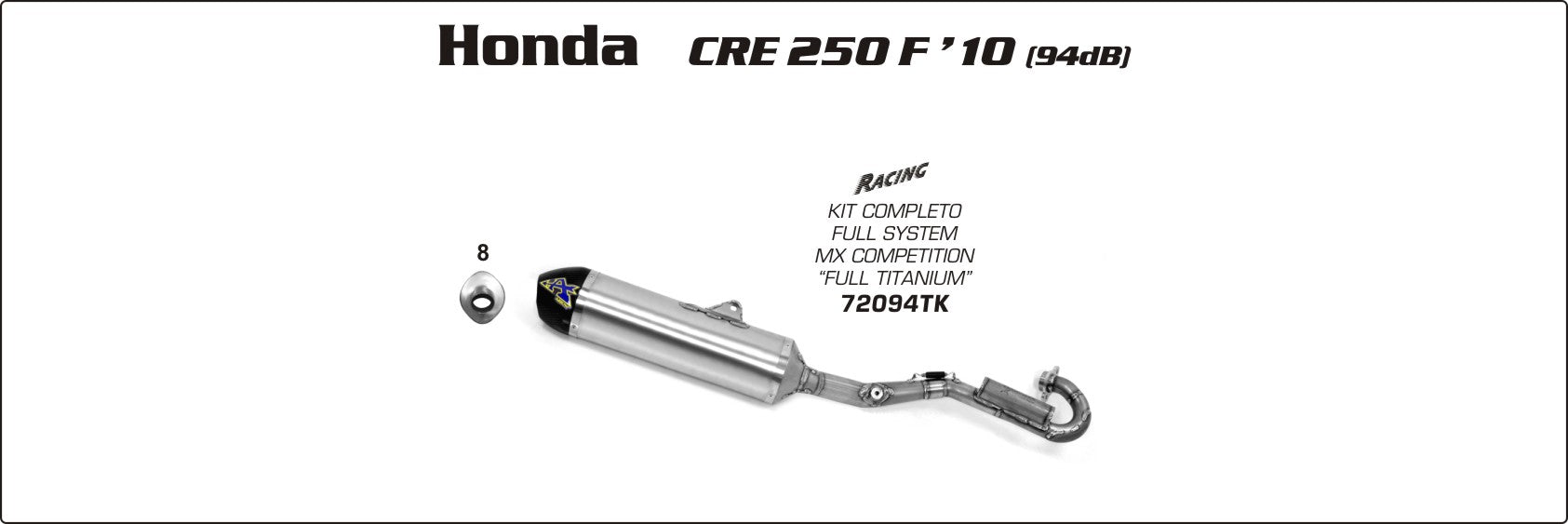 Honda CRE F 250R 2010- Arrow udstødning. Slip-on udstødninger, komplette udstødninger, manifold/forrør. Find det hos Pitboxen.dk