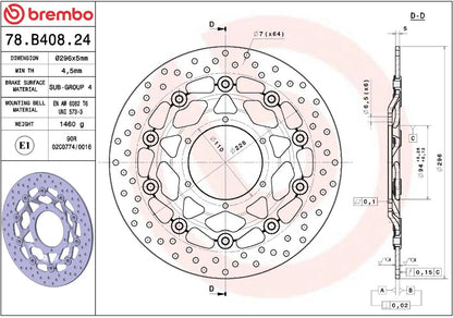 Honda Hornet 07 - 13 m.fl. bremseskive for, ORO flydende - Brembo - Pitboxen.dk