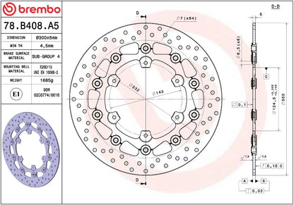 Ktm Factory Replica 07 - 10 m.fl. bremseskive for, ORO flydende - Brembo - Pitboxen.dk