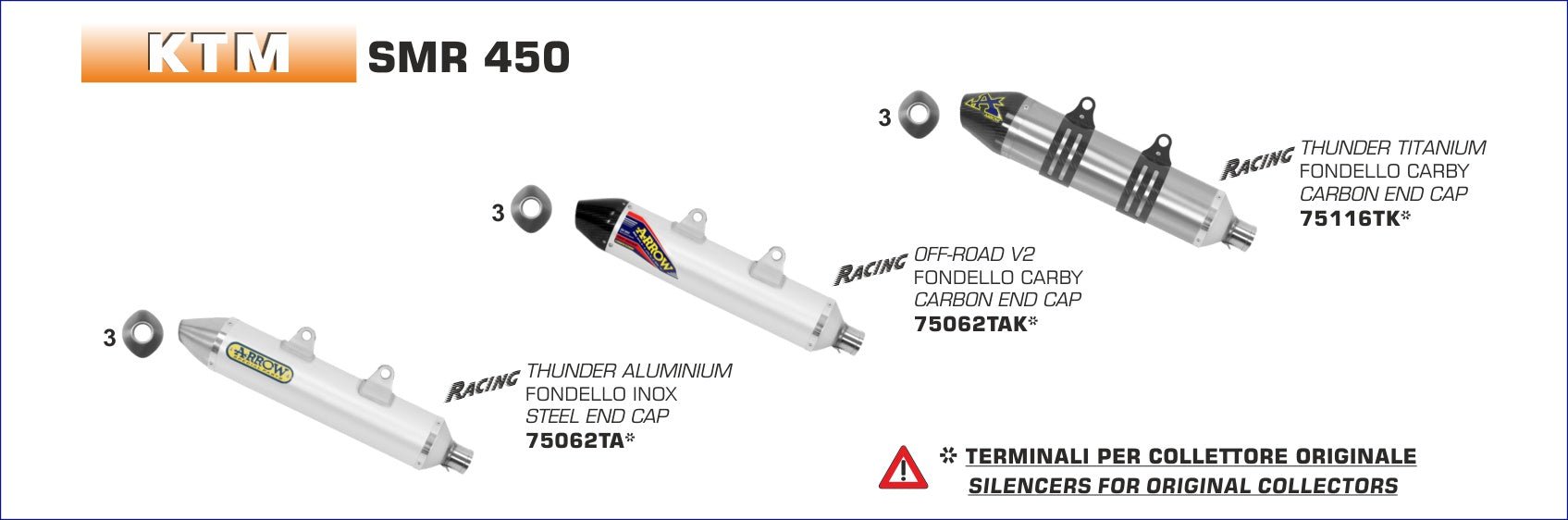 KTM SMR 450 2013- Arrow udstødning. Slip-on udstødninger, komplette udstødninger, manifold/forrør. Find det hos Pitboxen.dk