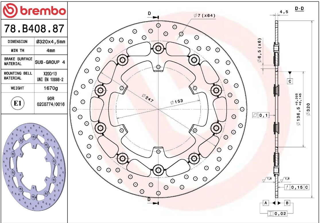 Ktm SUPER ADVENTURE 1290 S 17 - 21 m.fl. bremseskive for, ORO flydende - Brembo - Pitboxen.dk