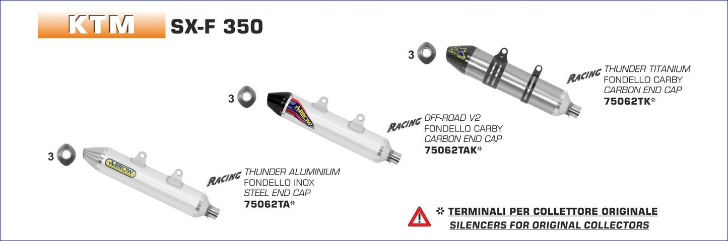 KTM SX-F 350 2011-2012 Arrow udstødning. Slip-on udstødninger, komplette udstødninger, manifold/forrør. Find det hos Pitboxen.dk