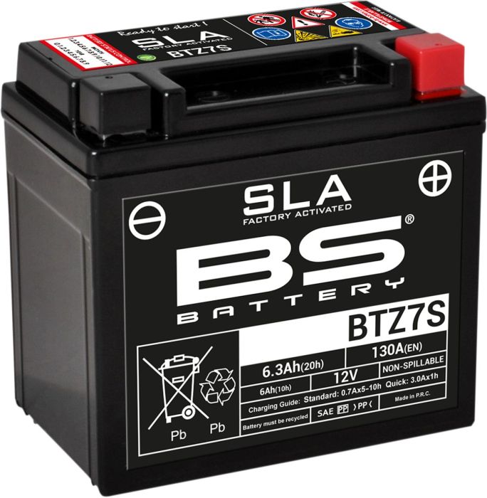 Motorcykelbatteri BS BTZ7S SLA (vedligeholdelsesfrit) - Pitboxen.dk