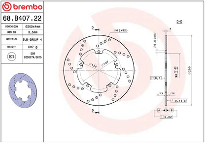 Piaggio Cat 91 - 97 m.fl. bremseskive for, ORO fast - Brembo - Pitboxen.dk