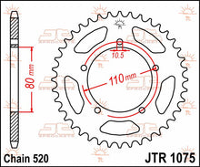 Sort stål bagkædehjul 39T 520 - JTR1075.39 - JT Sprockets - Pitboxen.dk