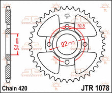 Sort stål bagkædehjul 47T 420 - JTR1078.47 - JT Sprockets - Pitboxen.dk