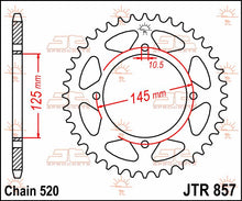 Sort stål bagkædehjul 47T 520 - JTR857.47 - JT Sprockets - Pitboxen.dk