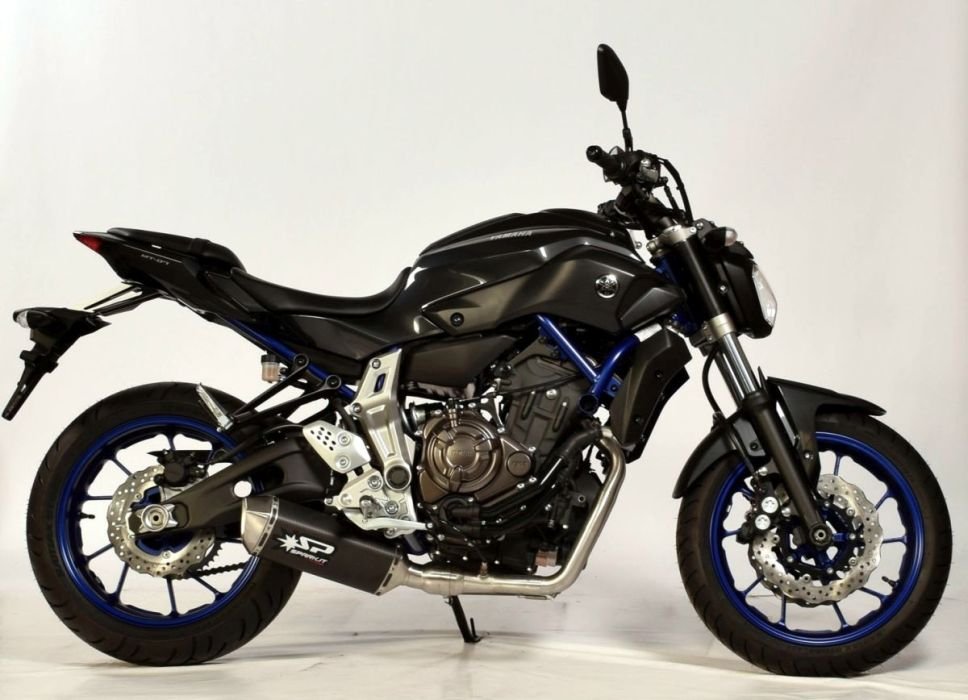 SPARK FORCE FULL SYSTEM CARBON LYDDÆMPER & RUSTFRI FORRØR YAMAHA MT - 07 - Pitboxen.dk