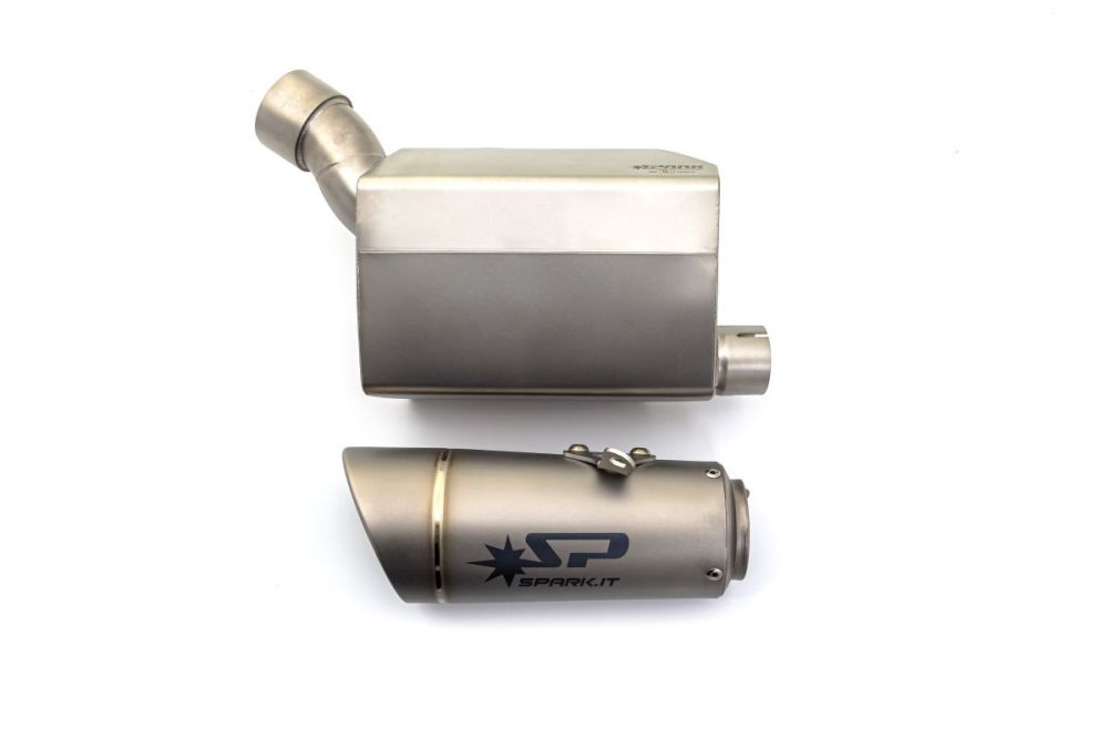 SPARK GRID - O 3/4 UDSTØDNING SYSTEM RUSTFRI BOX TITANIUM LYDDÆMPER - Pitboxen.dk