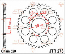 stål bagkædehjul 44T 520 - JTR273.44 - JT Sprockets - Pitboxen.dk