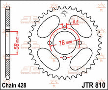 stål bagkædehjul 47T 428 - JTR810.47 - JT Sprockets - Pitboxen.dk