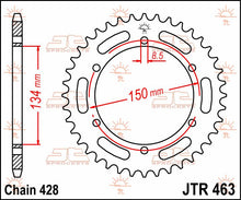 stål bagkædehjul 48T 428 - JTR463.48 - JT Sprockets - Pitboxen.dk