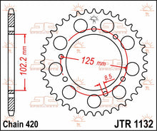 stål bagkædehjul 53T 420 - JTR1132.53 - JT Sprockets - Pitboxen.dk