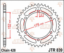stål bagkædehjul 57T 428 - JTR839.57 - JT Sprockets - Pitboxen.dk