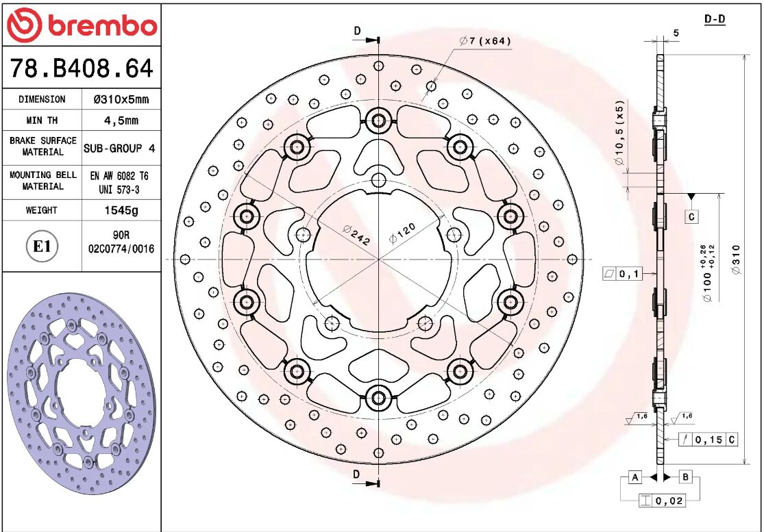 Suzuki Boulevard 06 - 14 m.fl. bremseskive for, ORO flydende - Brembo - Pitboxen.dk