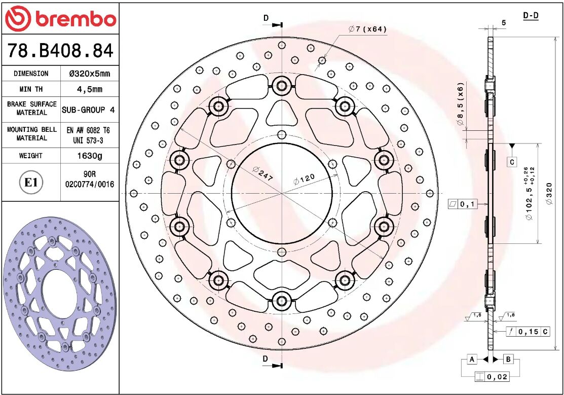 Suzuki GSX - R 1000 17 - 22 m.fl. bremseskive for, ORO flydende - Brembo - Pitboxen.dk