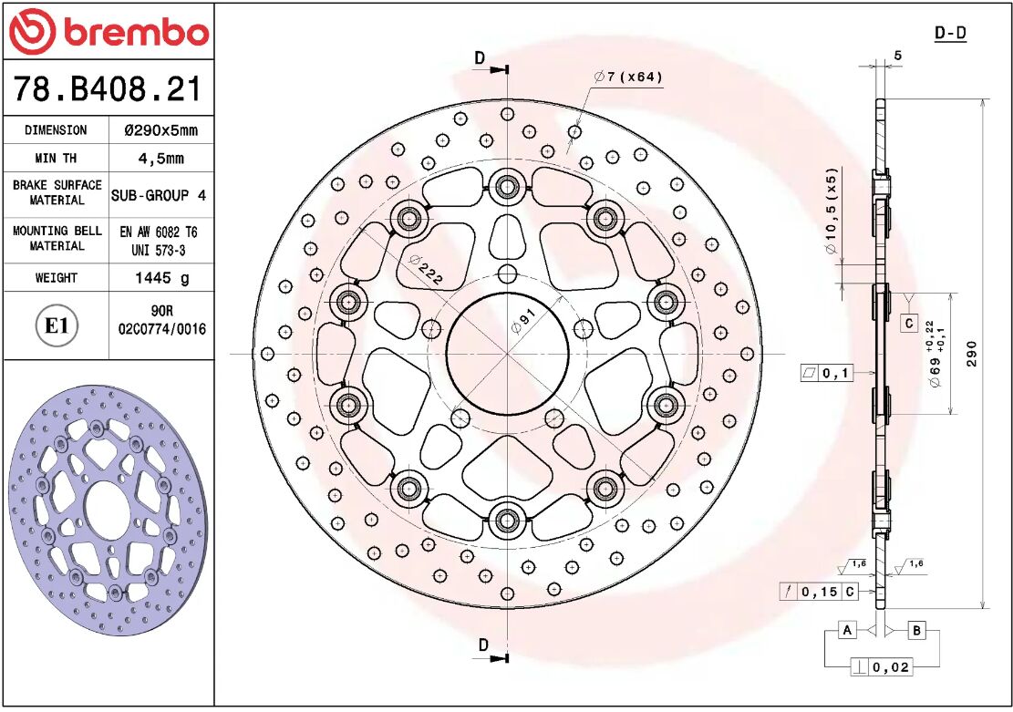 Suzuki SV 650 S 03 - 12 m.fl. bremseskive for, ORO flydende - Brembo - Pitboxen.dk