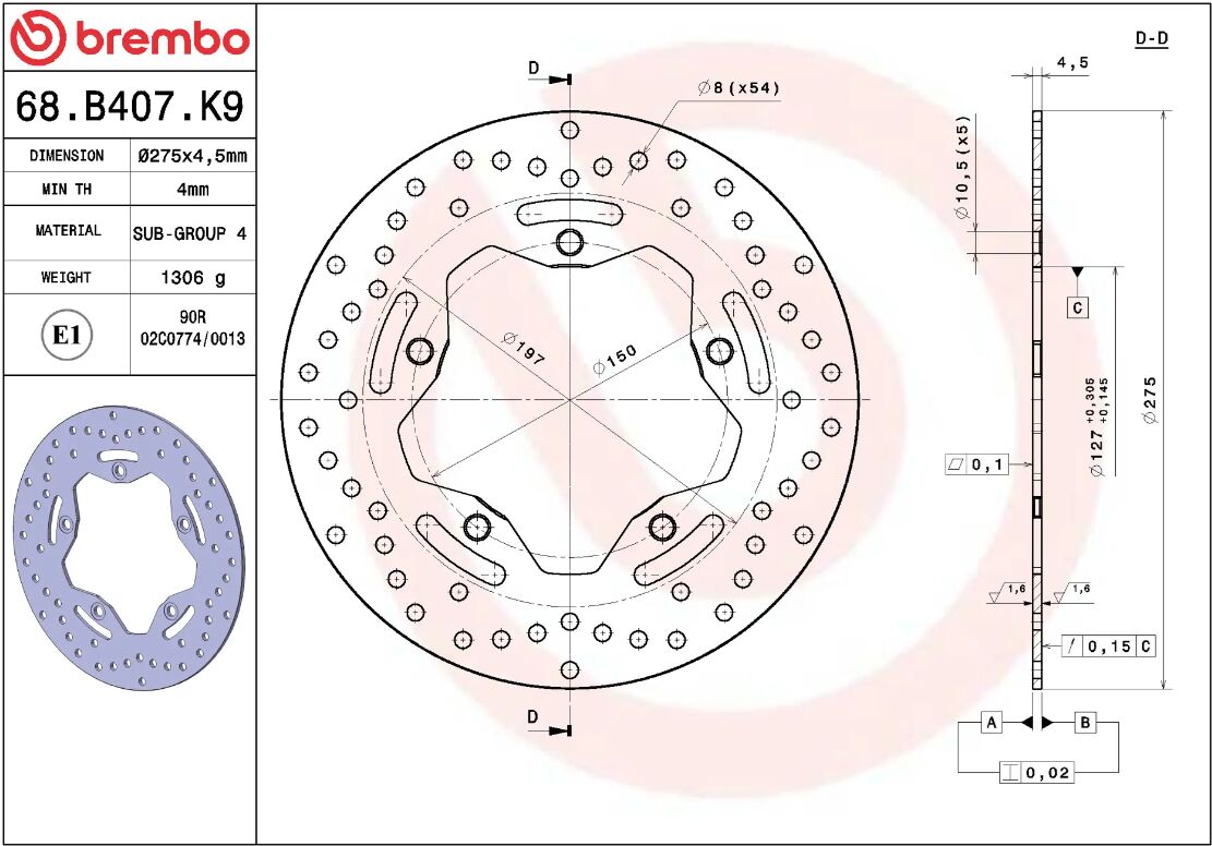 Sym MAXSYM 400 I 12 - 19 m.fl. bremseskive, ORO fast - Brembo - Pitboxen.dk