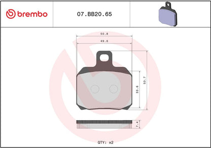 Triumph SPEED TRIPLE 1200 RS 21 - 23 m.fl. bremseklodser, sinter (OEM) - Brembo 07BB2065 - Pitboxen.dk