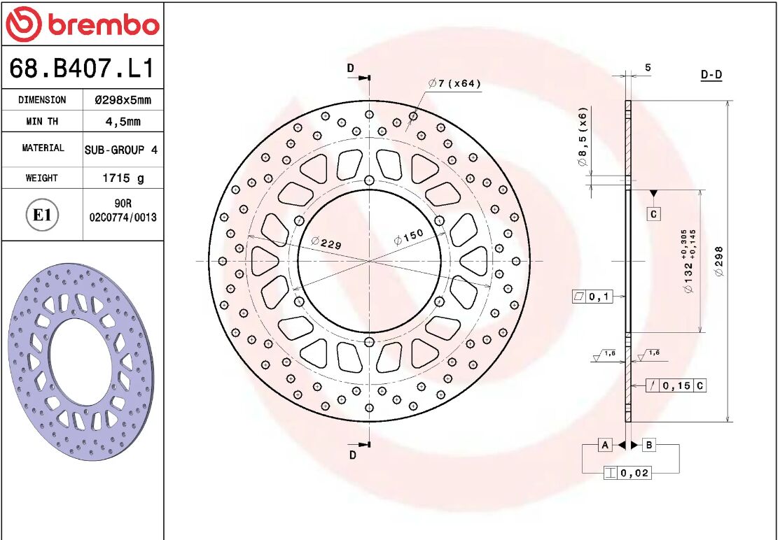 Yamaha Diversion 98 - 03 m.fl. bremseskive for, ORO fast - Brembo - Pitboxen.dk