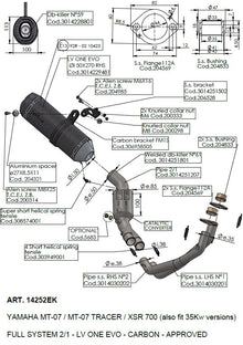 Yamaha MT - 07 / Tracer 700 16 - 20 Full system - LeoVince LV - 1 Evo - Pitboxen.dk