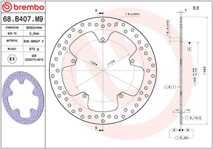 Yamaha YZF - R 125 08 - 13 m.fl. bremseskive for, ORO fast - Brembo - Pitboxen.dk